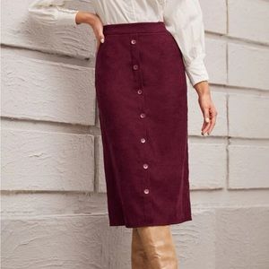High waisted corduroy skirt